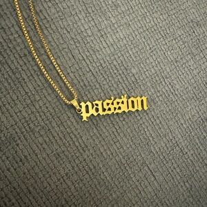 Stainless steel yellow gold necklace